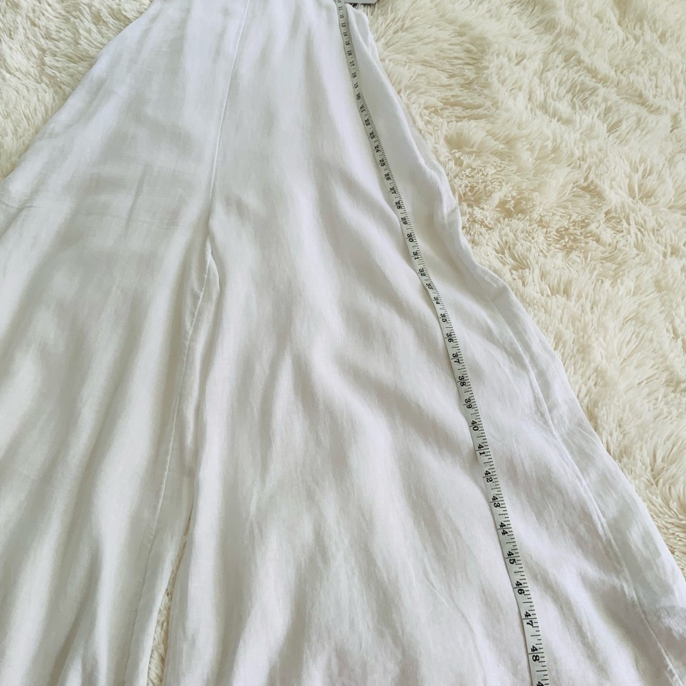 HAUTE HIPPIE STYLE Brilliant White Linen Blend Swimsuit Cover-up Jumpsuit - Picture 8 of 13